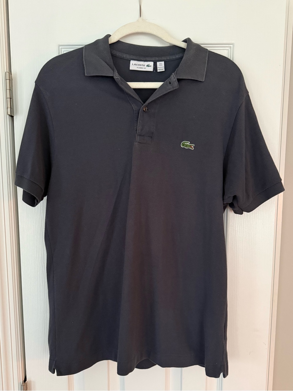 Lacoste Classic Fit Polo Shirt Black Croc Logo Men’s Size 4 (US M)